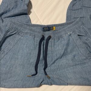Ralph Lauren Denim Blue Drawstring Pants